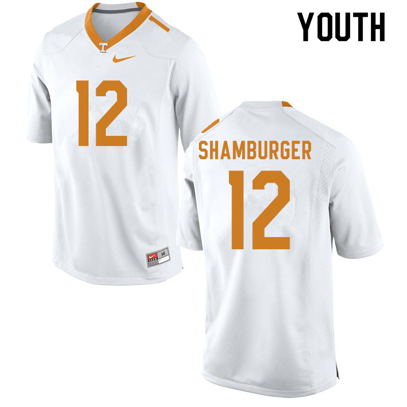 Youth #12 Shawn Shamburger Tennessee Volunteers College Football Jerseys Sale-White